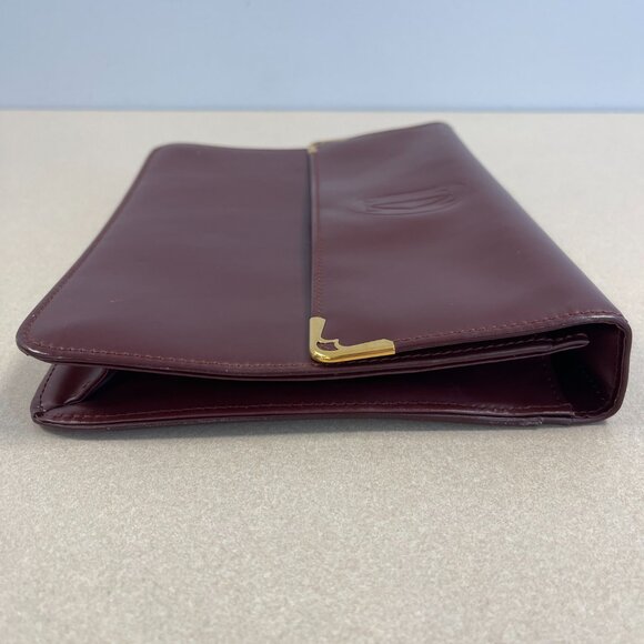 Cartier Must de Cartier Burgundy Leather Clutch w/ Retractable Strap  - Preowned - Picture 6 of 14